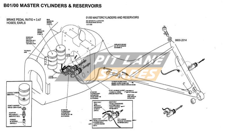 MASTER CYLINDER AND RESERVOIRS Diagram